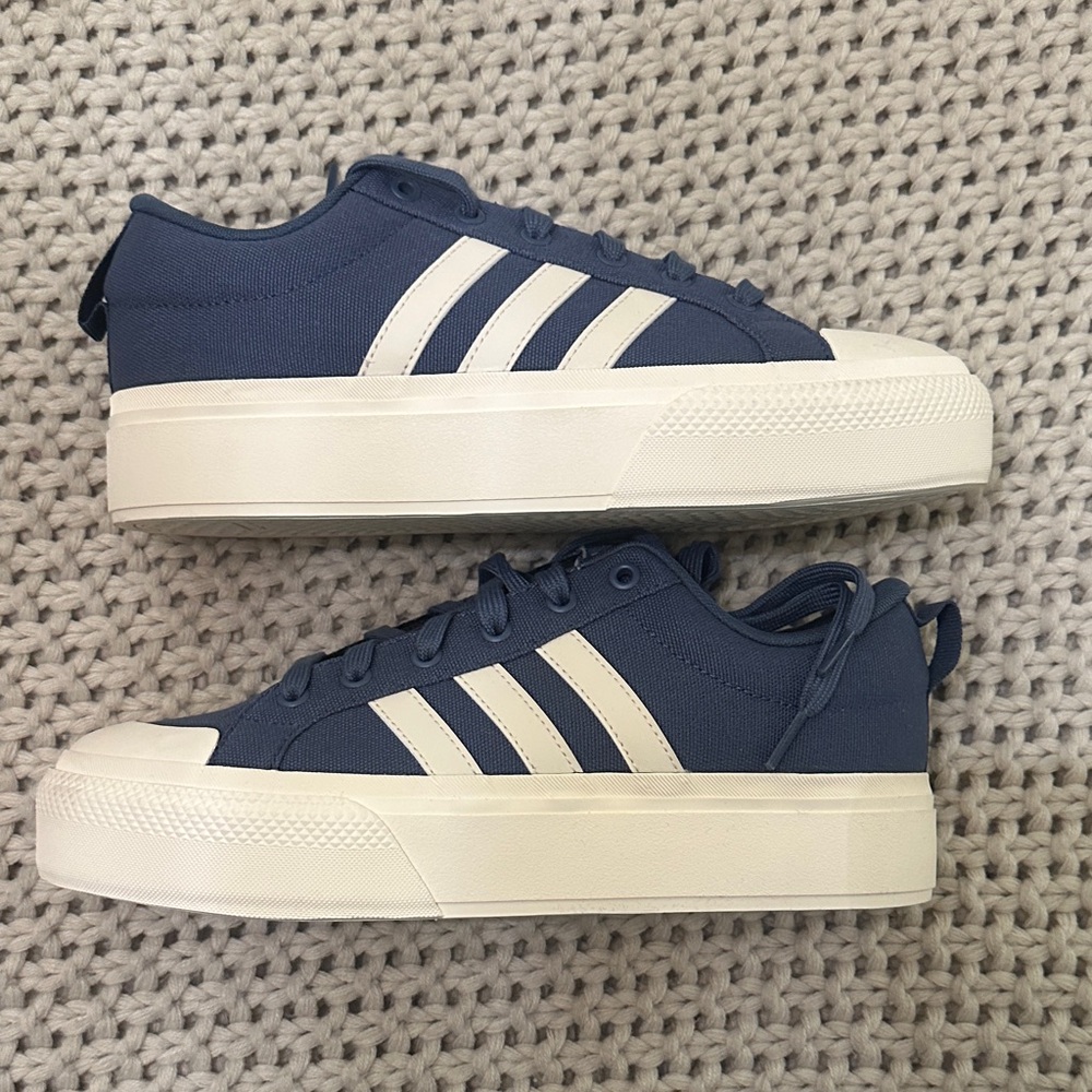 NEW Adidas Bravada Stacked Womens Slate Blue Sneakers with Ivory size 10